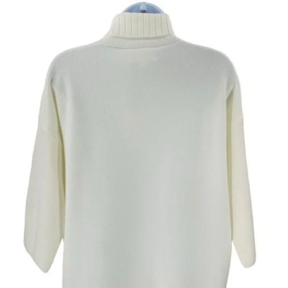 Pomander Place NEW Winter White Vivianne Turtleneck Sweater Mini Dress Size XL - Picture 8 of 11